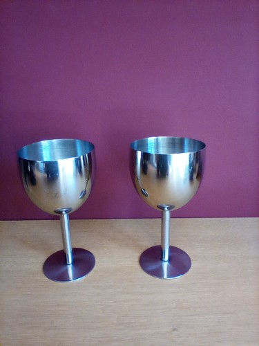 Stainless steel wine glasses - stainless,