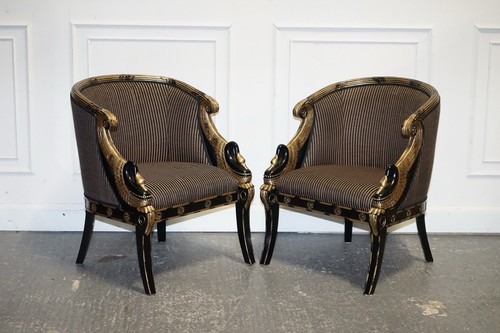 Lovely pair black lacquered - of,