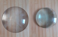 2 Large Vintage Glass Lenses 6" Plano Convex + 5" Bi Convex