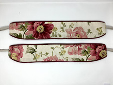One Handmade Pair of Laura Ashley Peony Garden Cranberry Curtain Tie Backs
