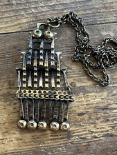 Sarpaneva Finland Bronze  Necklace Vintage Brutalist retro viking 2153
