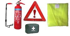 CAR/VEHICLE SAFETY KIT.VANS TAXIS CARAVANS .EXTINGUISHER+HI VIZ+1ST AID+TRIANGLE
