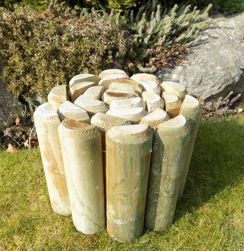 Log roll garden edging border - roll,