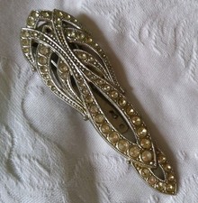 Silver Or Silver-toned  Dress Clip diamante Marcasite Vintage