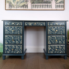 Hand Painted Pine Desk Green