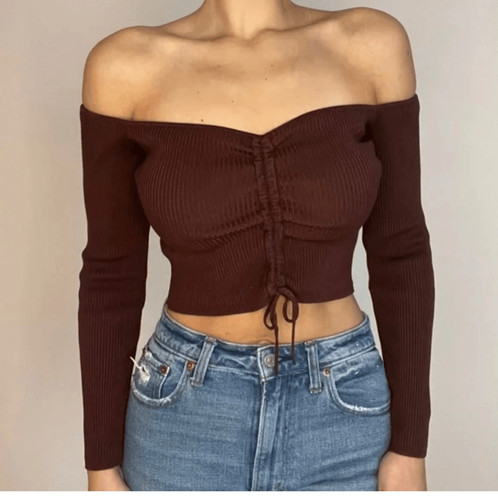 Zara chocolate brown - chocolate, ribbed