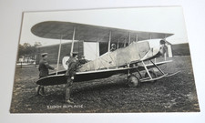 ORIGINAL REAL PHOTO POSTCARD ROYAL FLYING CORPS WW1 SHORT BIPLANE S44 WITH PILOT
