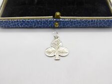 Irish Sterling Silver Lucky Shamrock Charm or Pendant Vintage 2000 Dublin