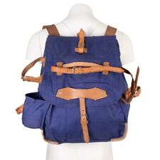 Original Romanian Army Canvas Rucksack - Blue-Adjustable- Military Surplus Bag