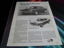 Original 1968 Plymouth Barracuda "Savage GT" & 1968-1970 Road Runner write-up