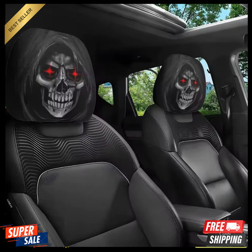 2pcs death skull - skull, headrest