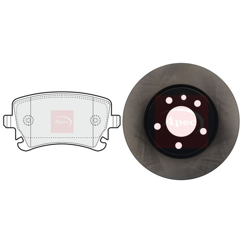 Apec rear brake vented discs - brake, &