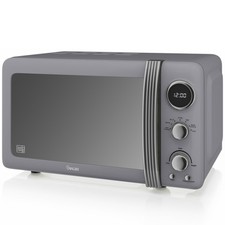 Swan Retro 20L 800W Microwave Available In Green, Blue, Grey and Cream