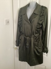 Philosophy Blues Original Trench Coat Fit 10/12 Green