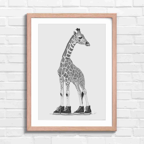 Fashionable giraffe wearing - giraffe,