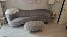 Sofolgy Sofa PERLE 4 SEATER + PERLE DESIGNER FOOTSTOOL