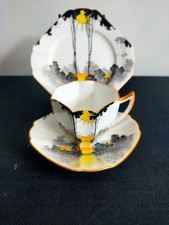 shelley Queen Anne shape tall trees and sunshine teacup trio
