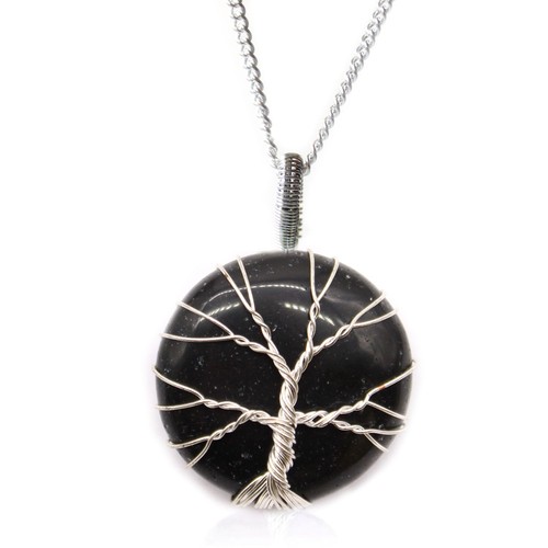 Tree life gemstone necklace - tree,