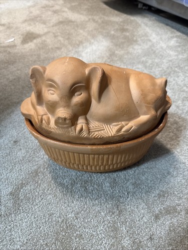 Vtg gourmet terra cotta - terra, pig