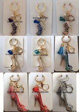 SPARKLING RHINESTONE / DIAMANTE 3D HIGH HEEL BOOT SHOE KEYRING VARIOUS COLOURS
