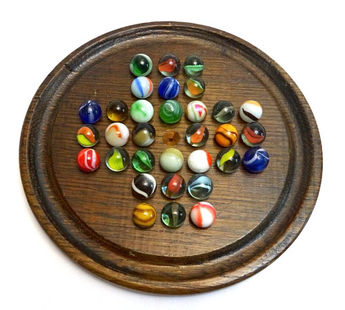 Edwardian wooden solitaire
