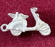 SILVER MOPED SCOOTER Vintage Souvenir Antique CHARM 1.9GMS