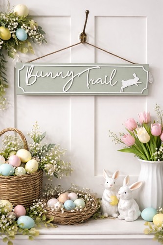 Bunny trail wood sign - , interior