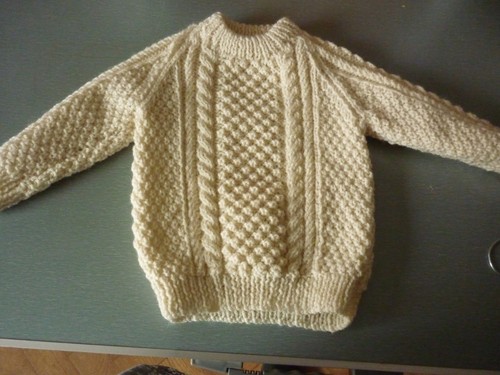 Hand knitted baby aran - baby's,