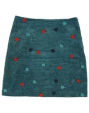 WHITE STUFF Womens Corduroy Skirt UK 8 Small W30 Blue Geometric Cotton IG12