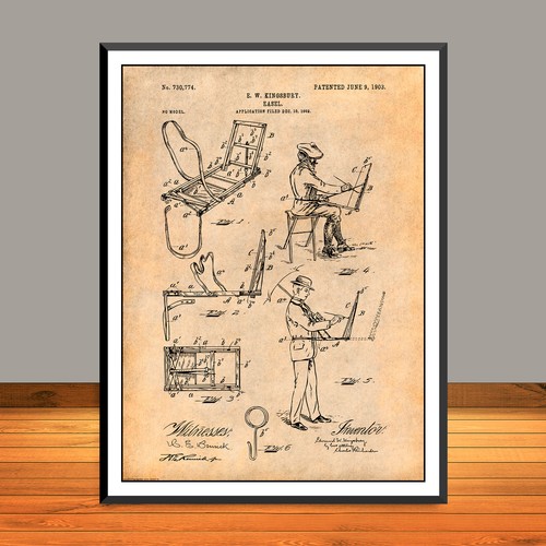 1902 easel patent print - 1902,