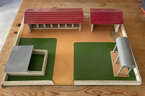 Vintage wooden toy farmyard - vintage,