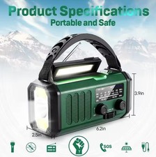 10000mAh Wind Up Solar Radio