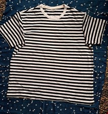Muji Short Sleeve Men's Striped TShirt XXL Black/White