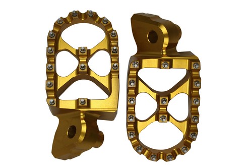 Gold motocross footrests - gold,