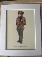 Bryn Parry Comic Country Shoot MOUNTED PRINT 10x8” Parson Jack Russell Dog Gift