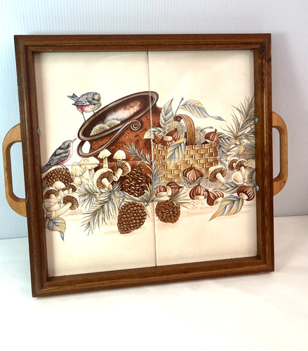 Vintage mushroom serving tray - mushroom,