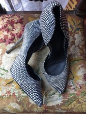 ladies river island shoes Size 3 Worn Once RIVER ISLAND black White Dotty