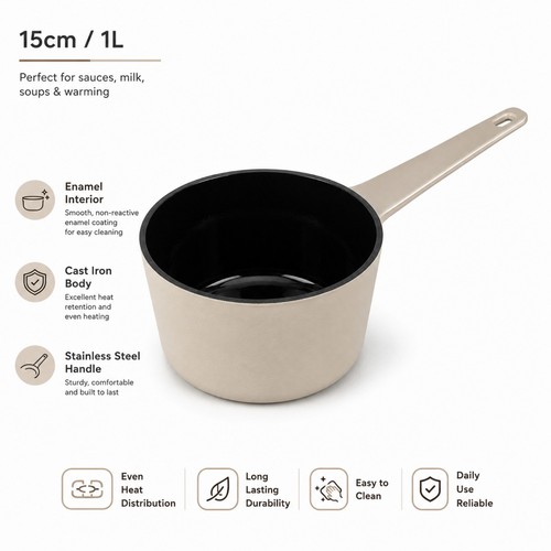 Cast iron 15cm enamel pot - iron,