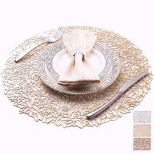 Round Placemats Set of 4 – Heat Resistant Table Mats 38cm Elegant Dining Decor