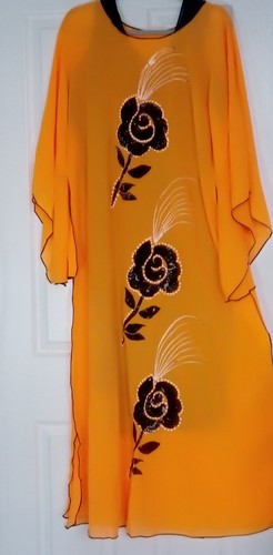 Orange handcrafted kaftan l - orange-handcrafted, kaftan-m/l