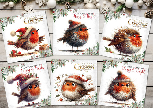 Novelty cute christmas robins - novelty,