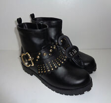 Debenhams New Girls Black Tassel Stud Zip Up Boots Shoes RRP £32 UK Sizes 11-5