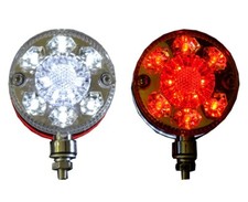 2x 12V LED CHROME RED WHITE