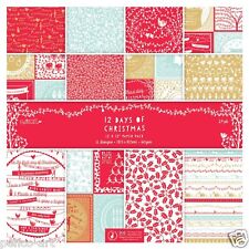 Papermania 12x12" scrapbooking paper papers 12 days of Christmas 24 sheets 160gm