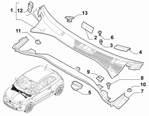 Genuine fiat scuttle panel - scuttle,