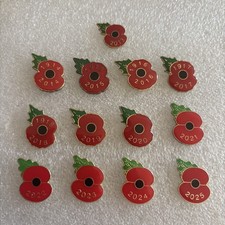 13 Enamel Poppy¹ Flower Leaf