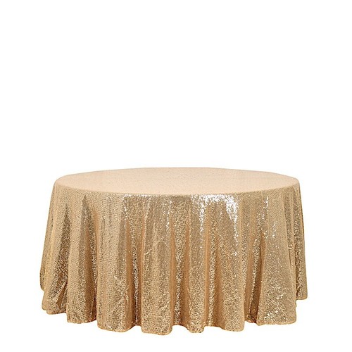 Gold sequined 120 round - 120",