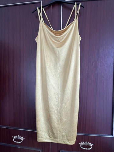 Next gold midi dress - size, 12