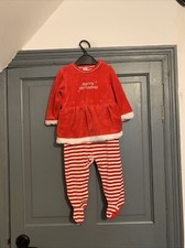 Merry Christmas Little Miss Santa First Christmas Dress  -6-9 months