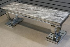 Grey Marble Top Modern Coffee Table Sofa Living Room Furniture Set Cream TV Unit